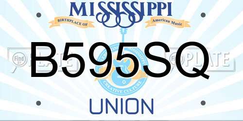 B595SQ Mississippi License Plate