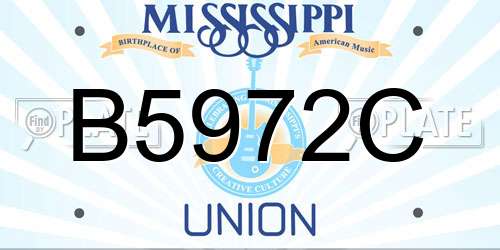 B5972C Mississippi License Plate