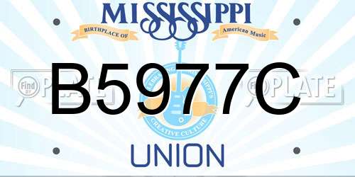 B5977C Mississippi License Plate
