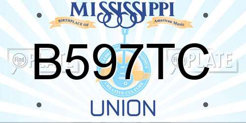 B597TC Mississippi License Plate
