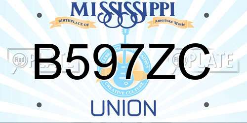 B597ZC Mississippi License Plate
