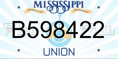 B598422 Mississippi License Plate