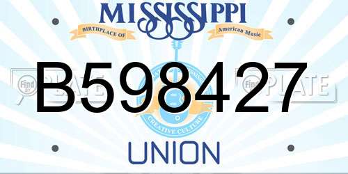 B598427 Mississippi License Plate