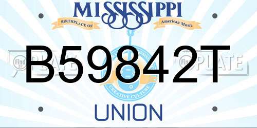 B59842T Mississippi License Plate