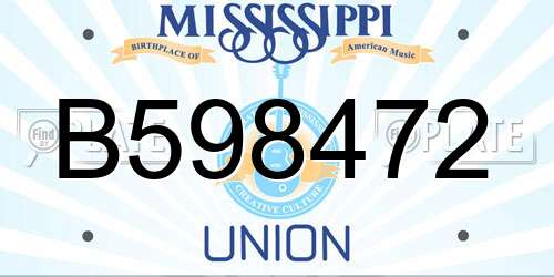 B598472 Mississippi License Plate