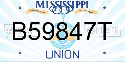 B59847T Mississippi License Plate