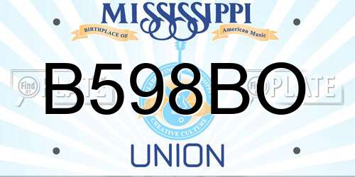 B598BO Mississippi License Plate