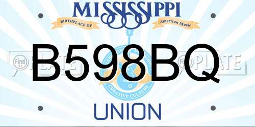 B598BQ Mississippi License Plate