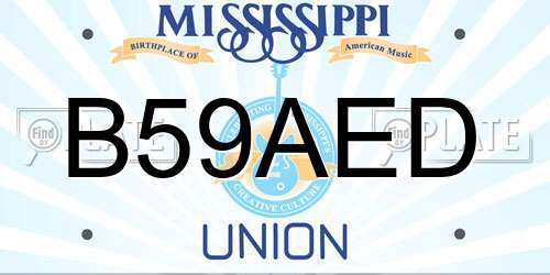B59AED Mississippi License Plate