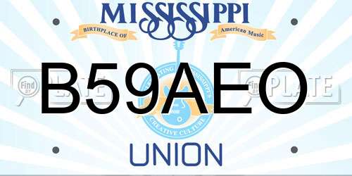 B59AEO Mississippi License Plate