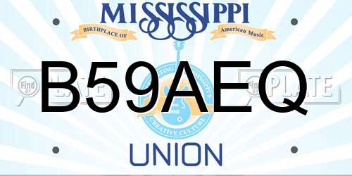 B59AEQ Mississippi License Plate