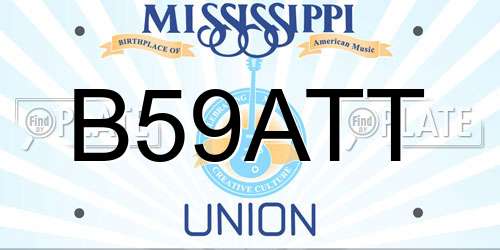 B59ATT Mississippi License Plate