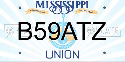 B59ATZ Mississippi License Plate