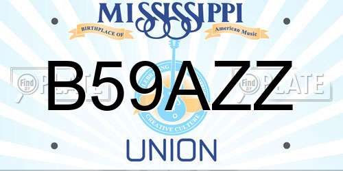 B59AZZ Mississippi License Plate