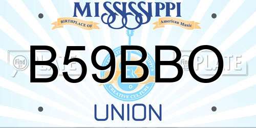 B59BBO Mississippi License Plate