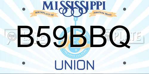 B59BBQ Mississippi License Plate