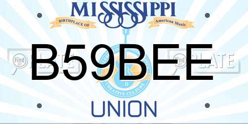 B59BEE Mississippi License Plate