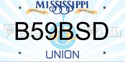 B59BSD Mississippi License Plate
