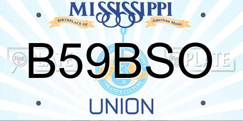 B59BSO Mississippi License Plate