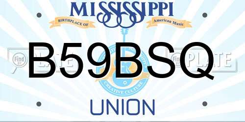 B59BSQ Mississippi License Plate