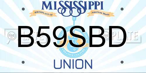 B59SBD Mississippi License Plate