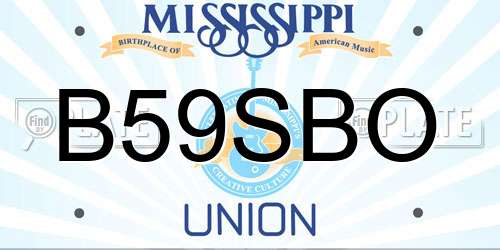 B59SBO Mississippi License Plate