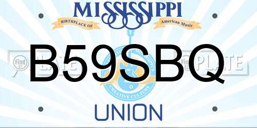 B59SBQ Mississippi License Plate