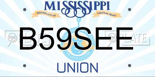 B59SEE Mississippi License Plate