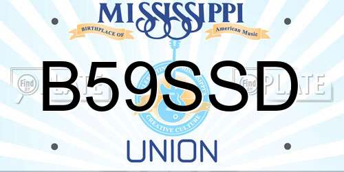 B59SSD Mississippi License Plate