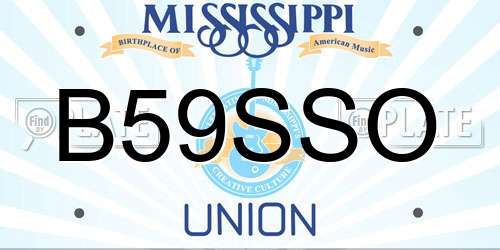 B59SSO Mississippi License Plate