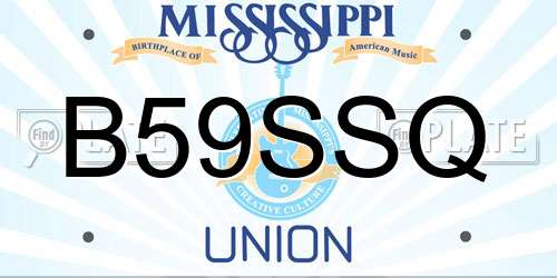 B59SSQ Mississippi License Plate