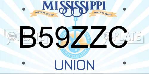 B59ZZC Mississippi License Plate