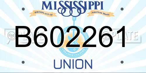 B602261 Mississippi License Plate