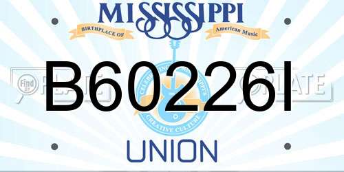 B60226I Mississippi License Plate