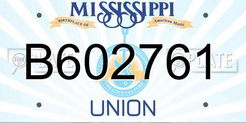 B602761 Mississippi License Plate
