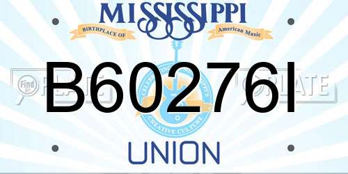 B60276I Mississippi License Plate