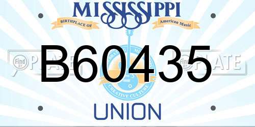 B60435 Mississippi License Plate