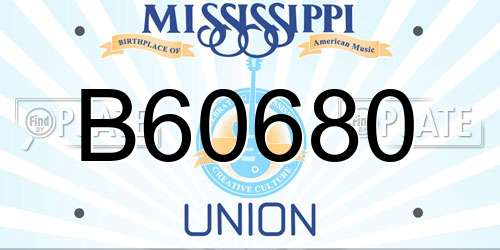 B60680 Mississippi License Plate