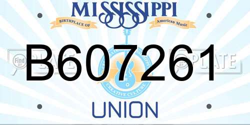 B607261 Mississippi License Plate