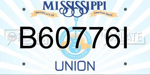 B60776I Mississippi License Plate