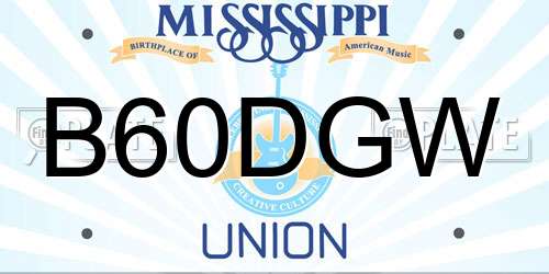 B60DGW Mississippi License Plate