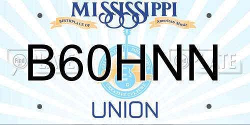 B60HNN Mississippi License Plate