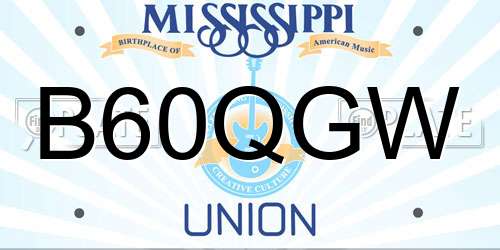 B60QGW Mississippi License Plate