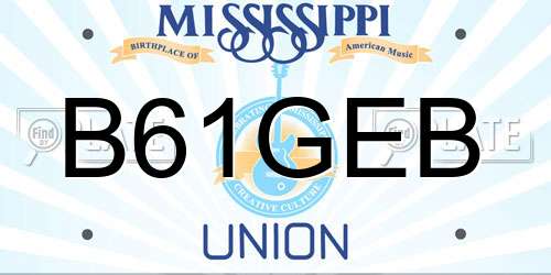 B61GEB Mississippi License Plate