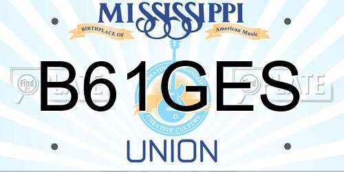 B61GES Mississippi License Plate