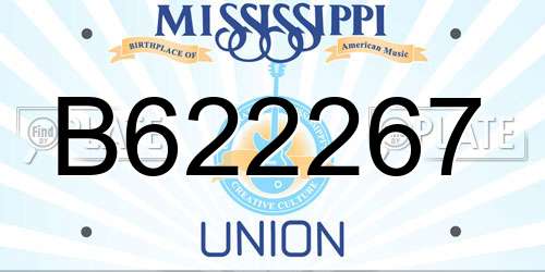 B622267 Mississippi License Plate
