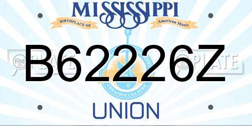 B62226Z Mississippi License Plate
