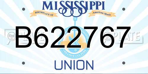 B622767 Mississippi License Plate