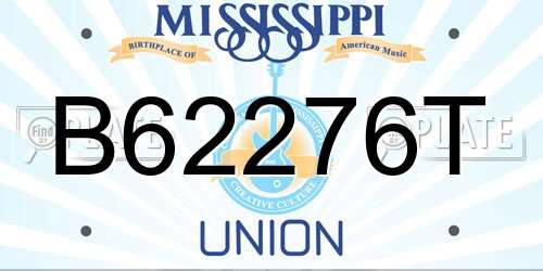 B62276T Mississippi License Plate