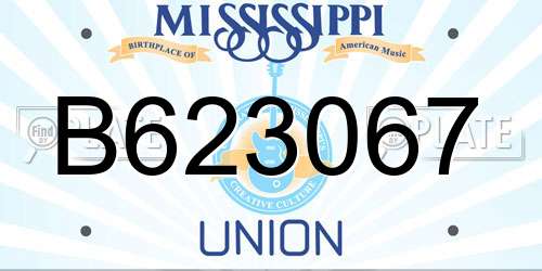 B623067 Mississippi License Plate